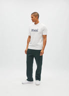 Diesel Walter Tee Wimbedon white t-shirt worn by a model in an angled view