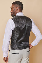 MARC DARCY Spencer Stone Single Breasted Waistcoat Stone side view