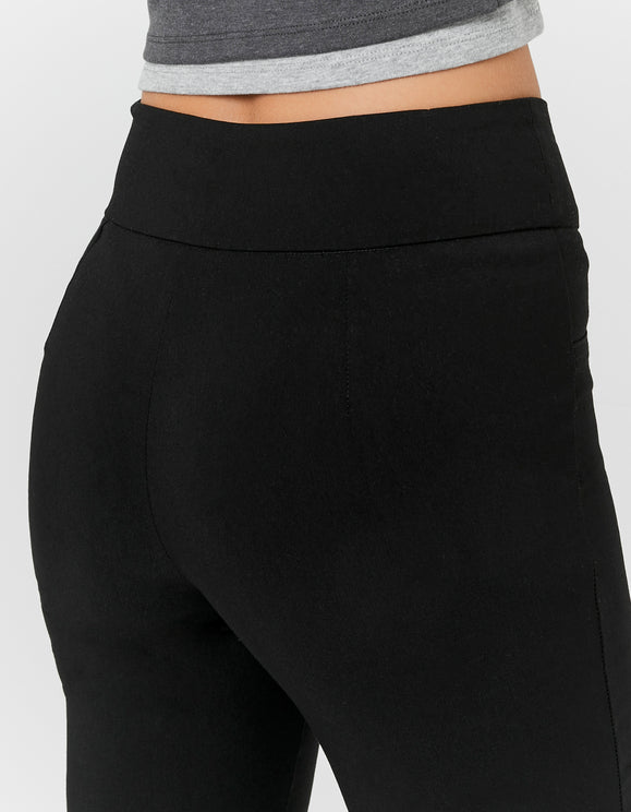 Tally Weijl Black Flare Trousers, back waist view