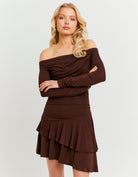 Tally Weijl Brown Mini Dress, closer view
