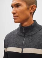 Close - up detail of the Diesel Tully Half Zip sweater collar and zip fastening