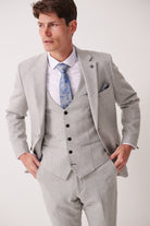MARC DARCY Archie Silver Tweed Blazer SILVER model front view