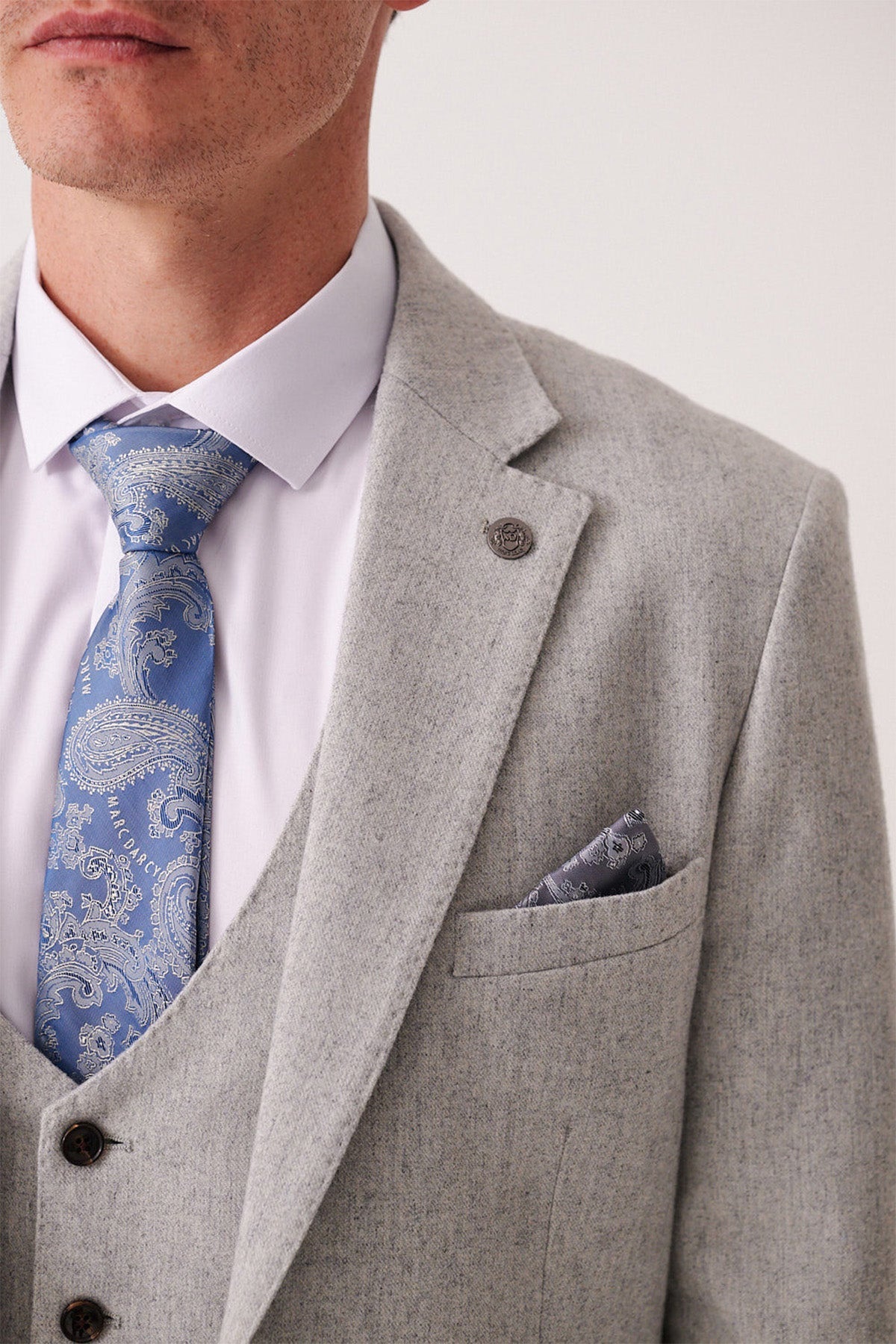 MARC DARCY Archie Silver Tweed Blazer SILVER side view