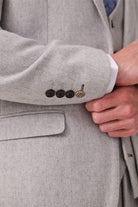 MARC DARCY Archie Silver Tweed Blazer SILVER flat front view