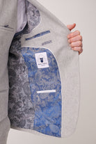 MARC DARCY Archie Silver Tweed Blazer SILVER close up view