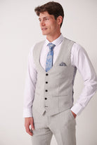 MARC DARCY Archie Silver Tweed Waistcoat SILVER detail view
