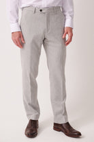 MARC DARCY Archie Silver Tweed Trousers SILVER front view