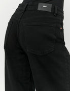 Tally Weijl black high waist wide leg jeans, back waist and pocket detail