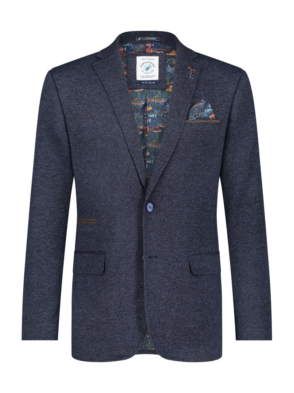 Men's Navy Pique Blazer-Front View