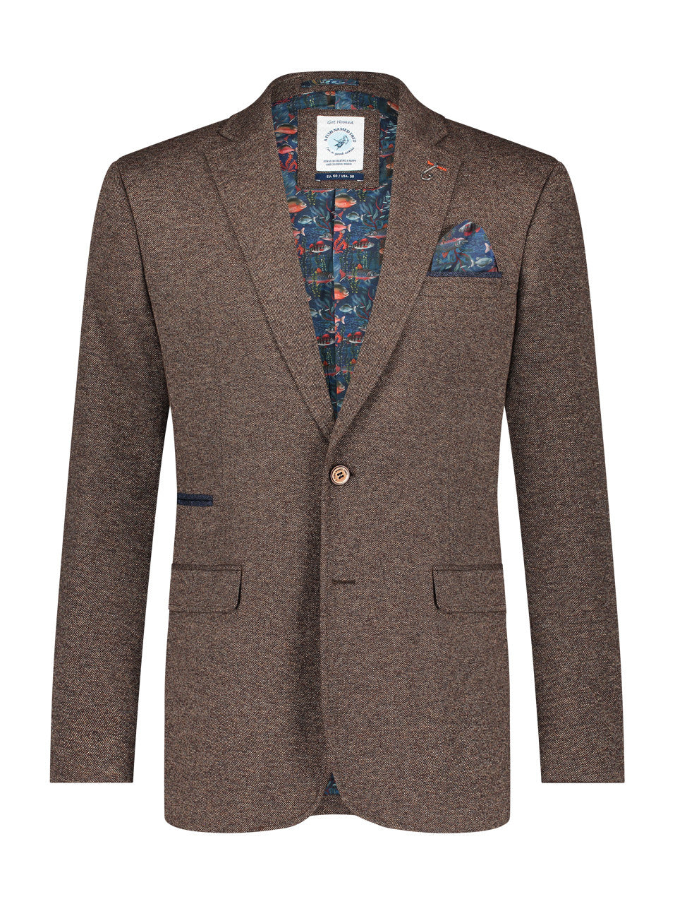 Men's Chocolate Brown Pique Blazer-Front View