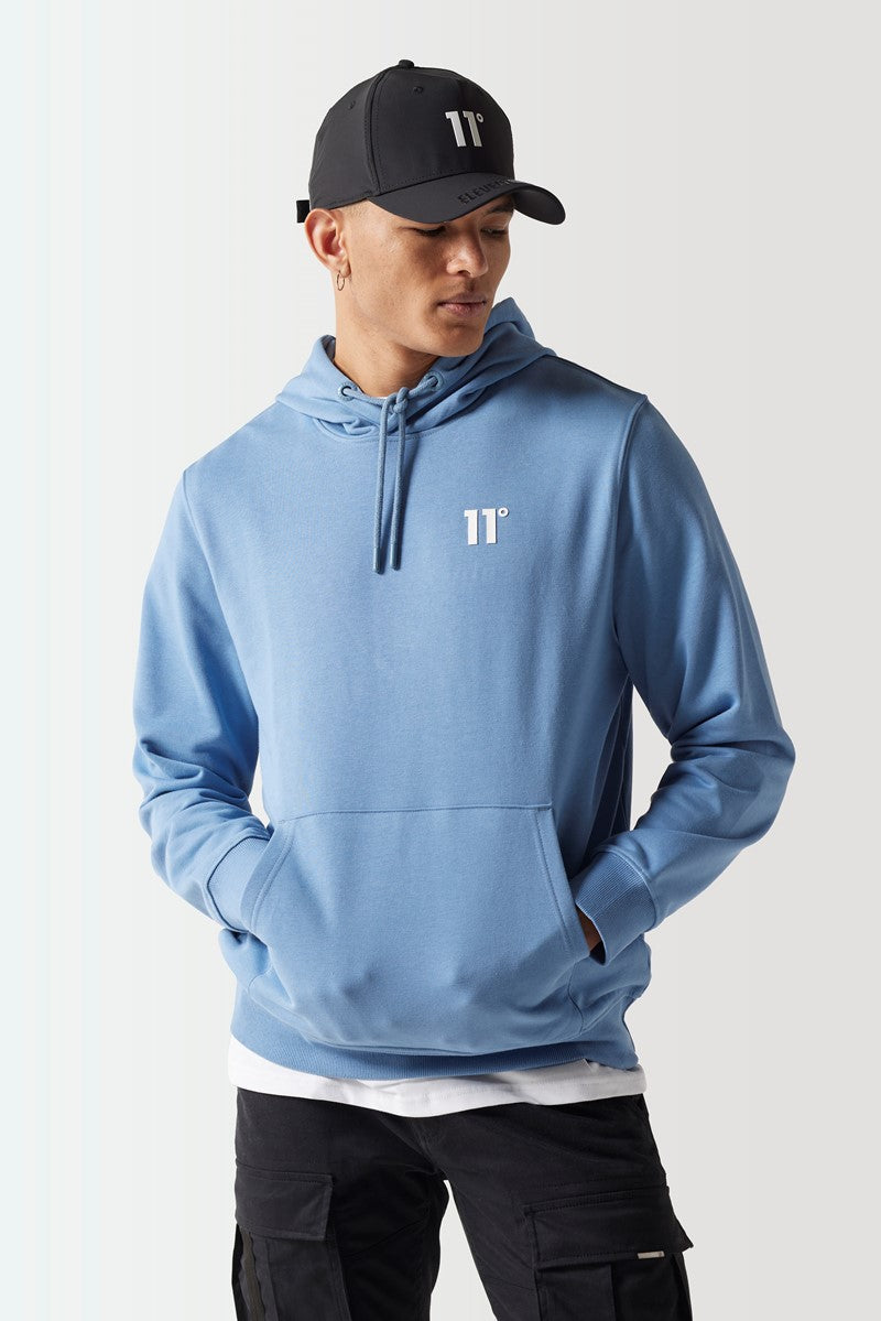 Men's Core Pullover Hoodie - Elemental Blue-Closer View of Front