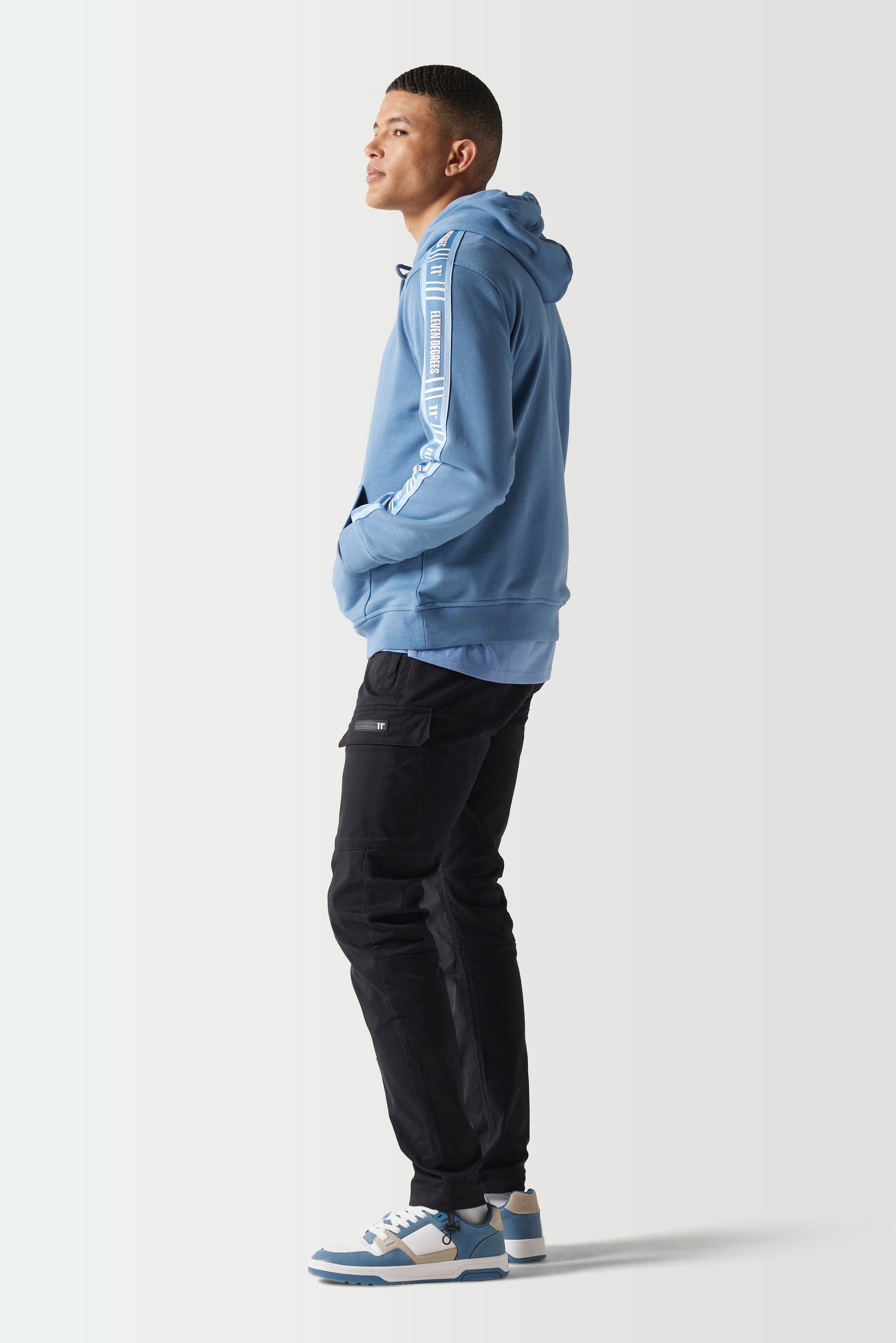 Retro Taped Hoodie-Elemental Blue-Side view