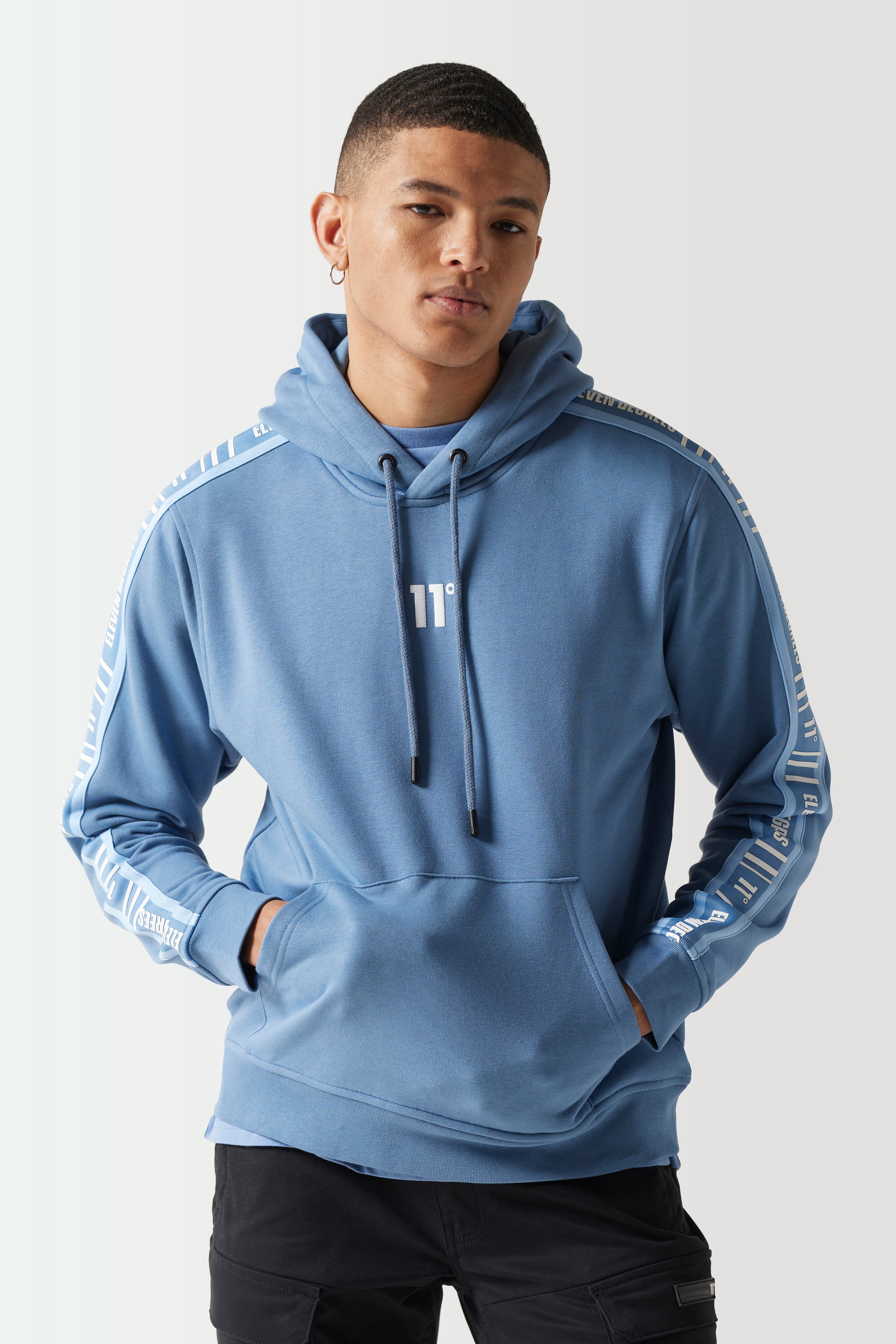 Retro Taped Hoodie-Elemental Blue