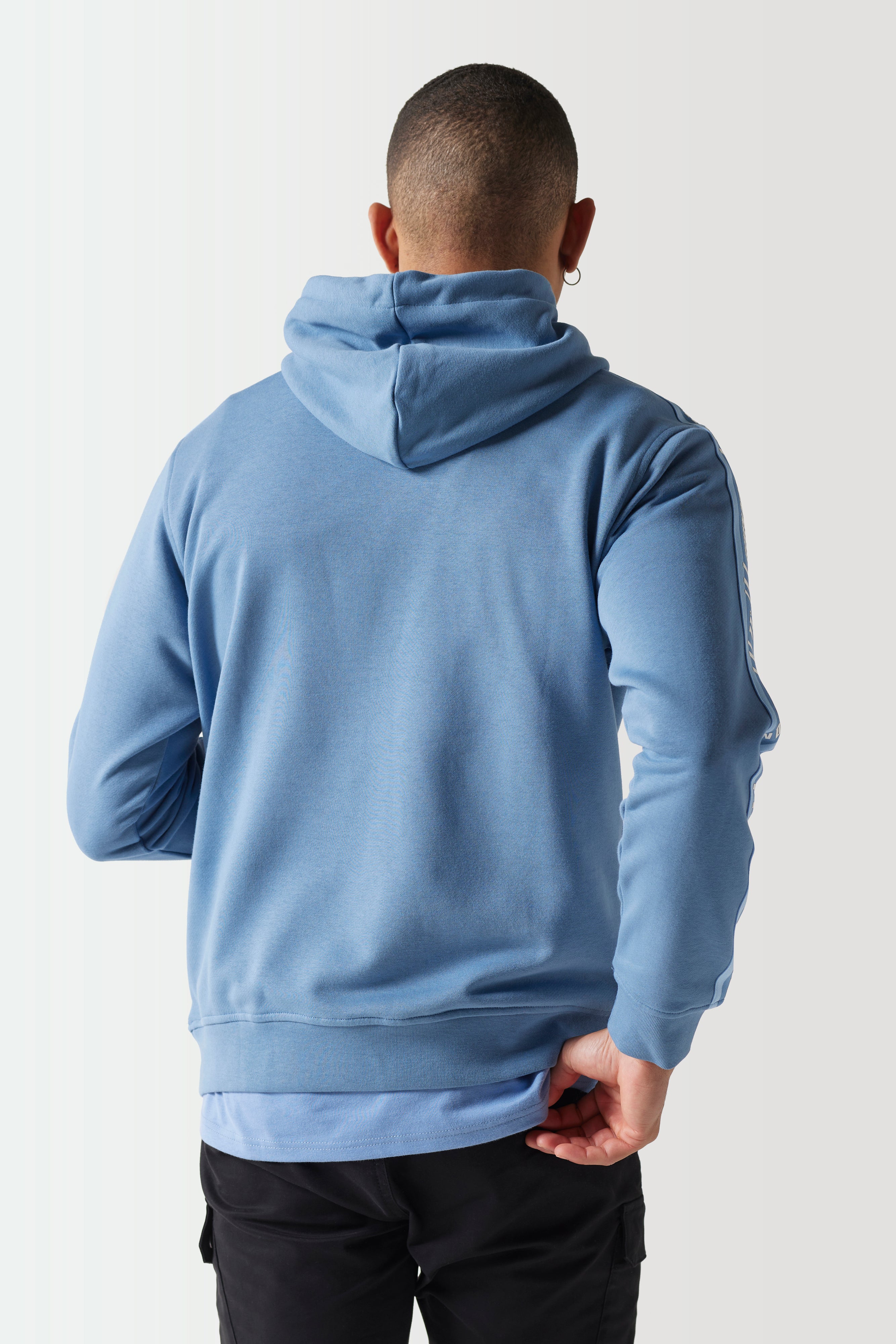 Retro Taped Hoodie-Elemental Blue-Back view