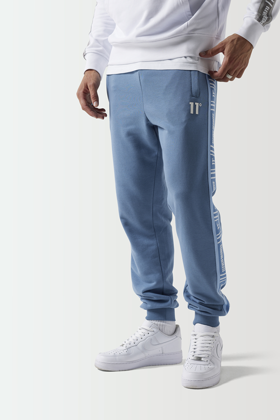 Retro Taped Slim Fit Joggers-Elemental Blue