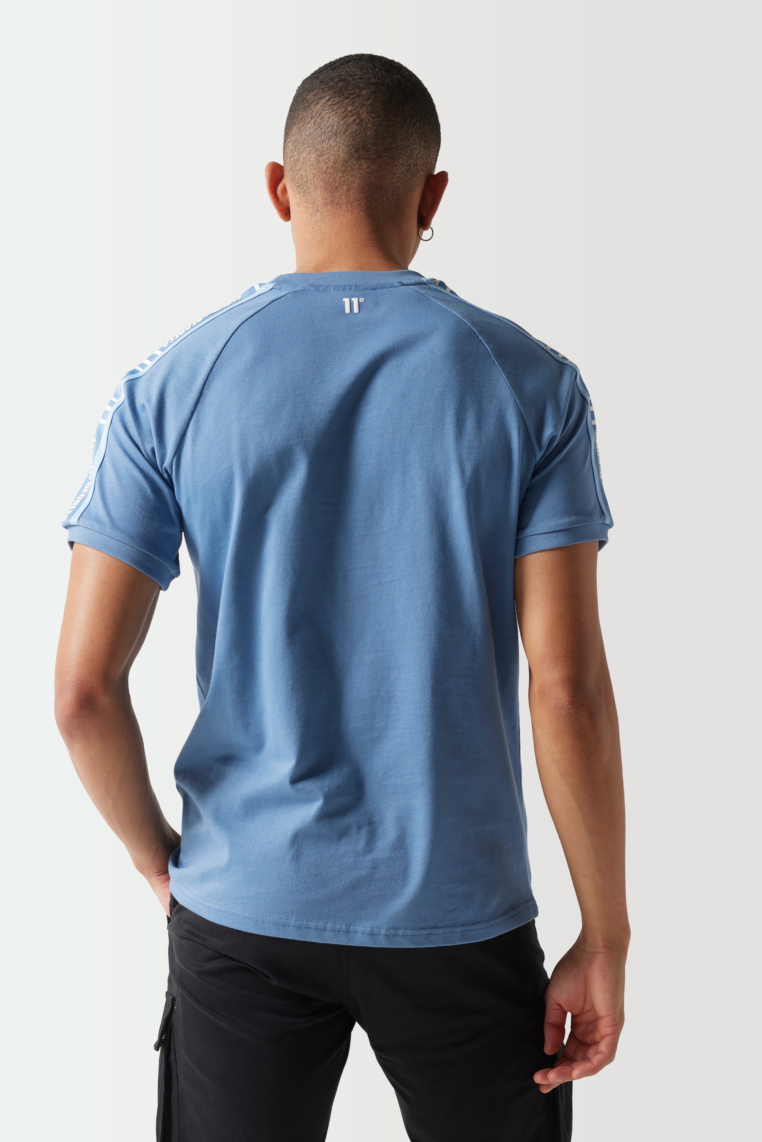 Retro Taped T-Shirt-Elemental Blue-Back view