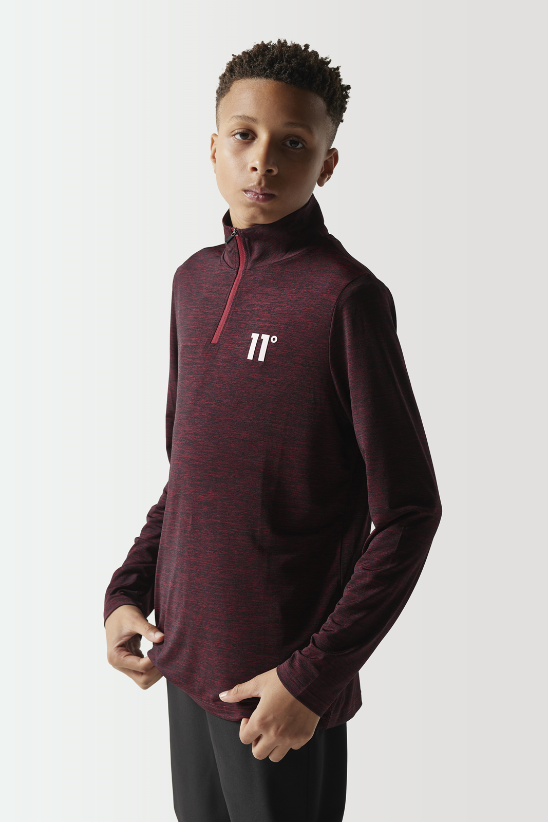 Space Dye Pomegranate Junior Boy Quarter Zip