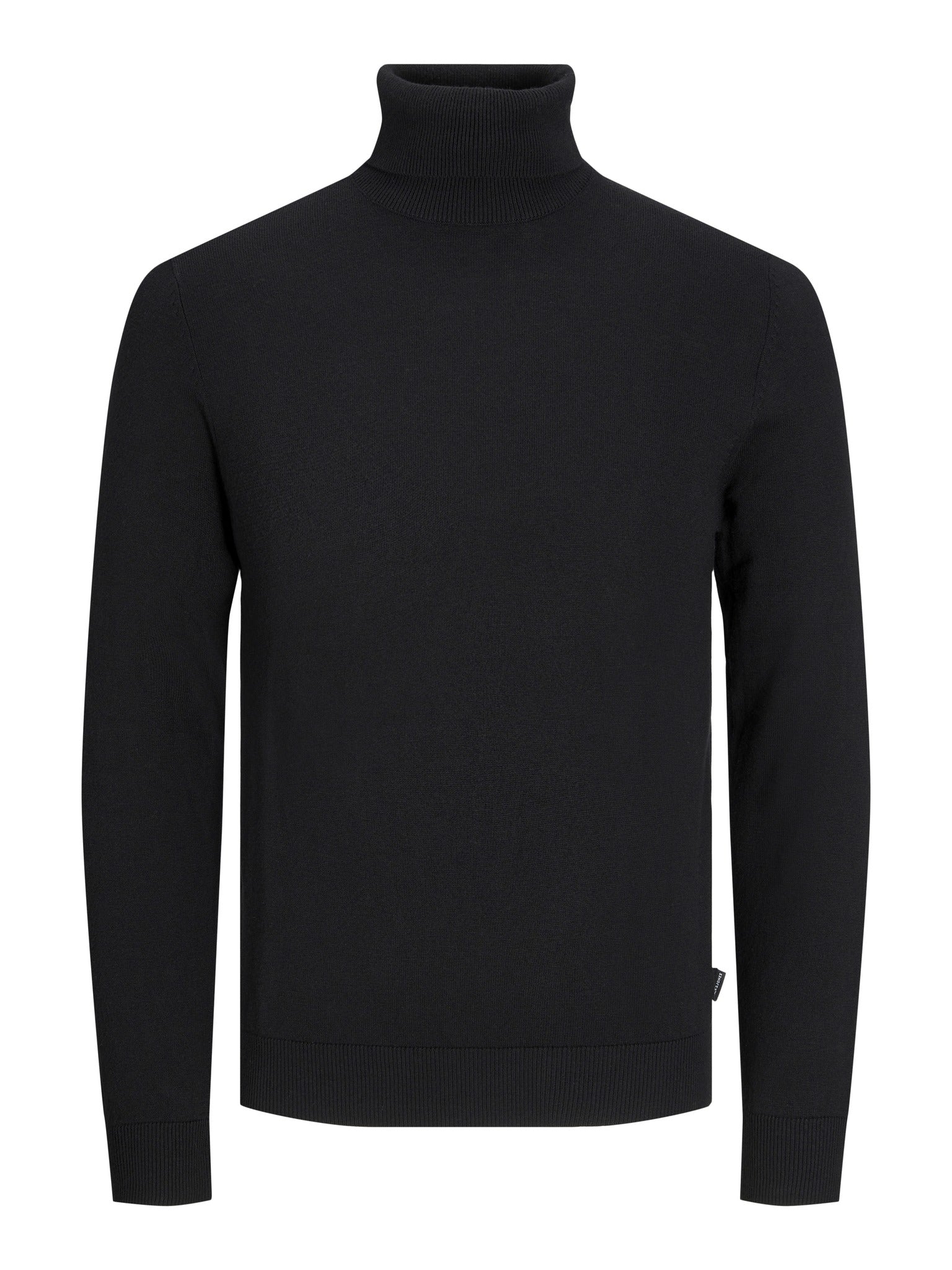 JACK & JONES Emil Knit Roll Neck Jumper in Black angled model view