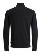 JACK & JONES Emil Knit Roll Neck Jumper in Black full length model view