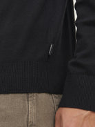 JACK & JONES Emil Knit Roll Neck Jumper in Black hem logo detail