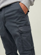 JACK & JONES Jpstace Jjtucker Cargo Ama Noos-Asphalt cargo pocket detail front view