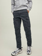 JACK & JONES JPSTACE Tucker Cargo Trousers in Asphalt front model view