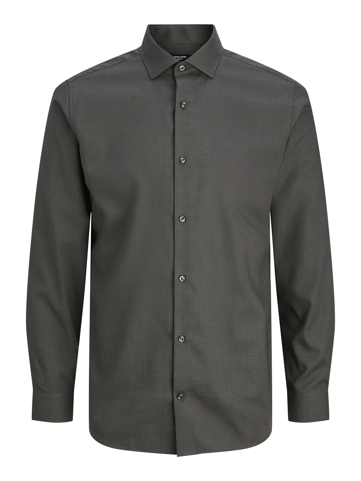 JACK & JONES parker Shirt Long Sleeve - Slim FIT in Dark Grey Melange angled view