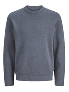 JACK & JONES Milano Stitch Knit Crew Neck in Turbulence Melange front view