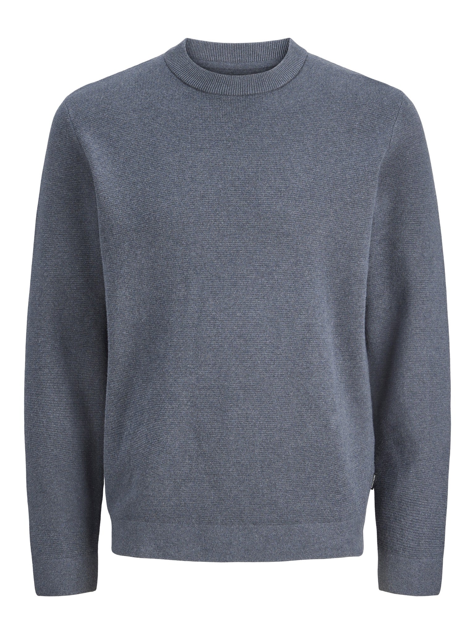 JACK & JONES Milano Stitch Knit Crew Neck in Turbulence Melange front view