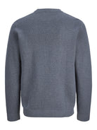 JACK & JONES Milano Stitch Knit Crew Neck in Turbulence Melange back view