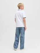 Jack Jones Youths Jack Jones Junior Classic White Paulos Polo Shirt White detail view