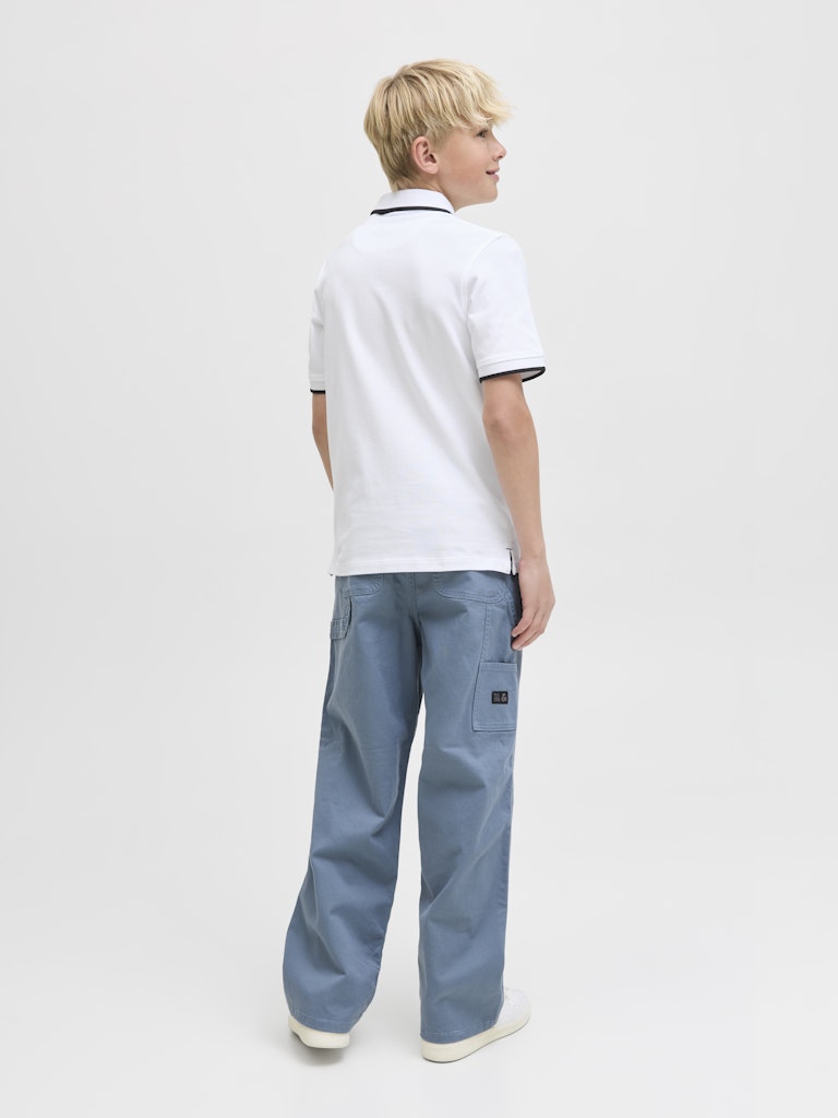 Jack Jones Youths Jack Jones Junior Classic White Paulos Polo Shirt White detail view
