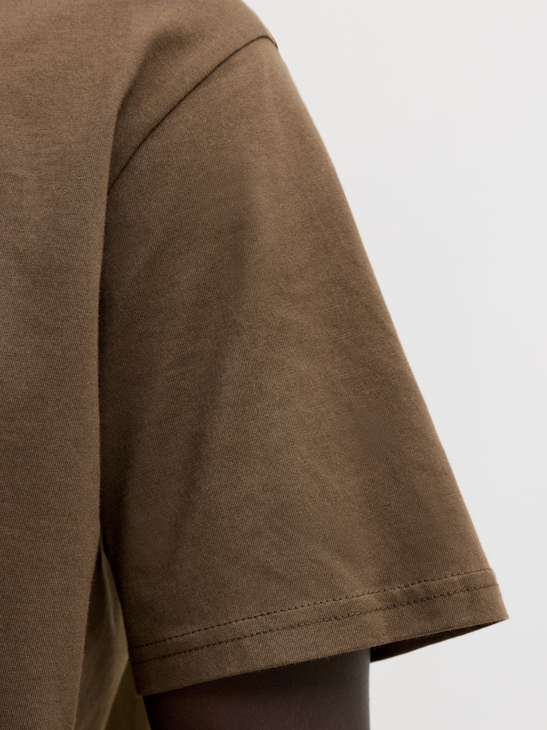 JACK & JONES Jjesoho Tee Crew Neck in Cocoa sleeve detail