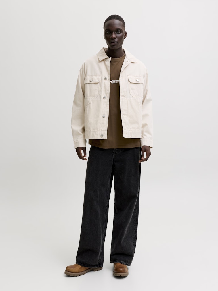 JACK & JONES Jjesoho Tee Crew Neck in Cocoa full length model view