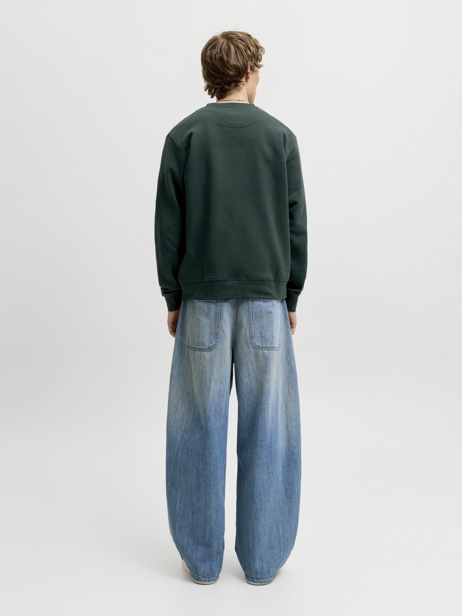 JACK & JONES Soho Sweatshirt Crew Neck in Scarab back view on model