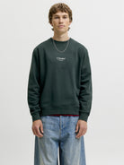 JACK & JONES Soho Sweatshirt Crew Neck in Scarab on model