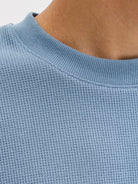 JACK & JONES Eaustin Short Sleeve Tee - Blue Mirage Blue Mirage flat front view