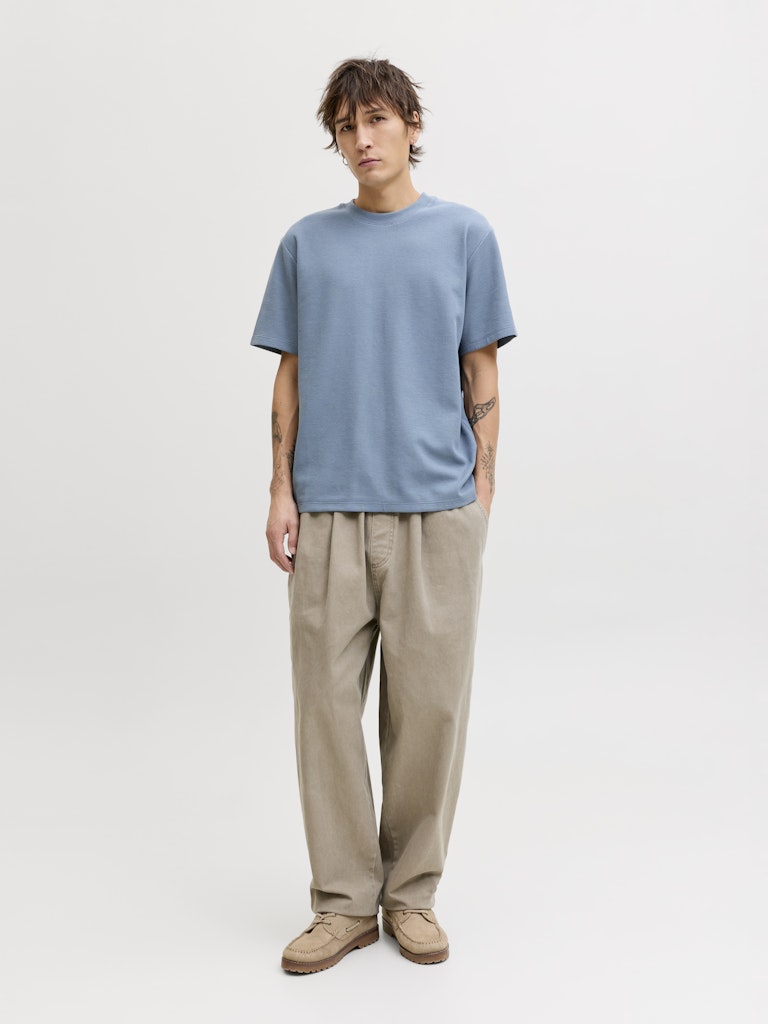 JACK & JONES Eaustin Short Sleeve Tee - Blue Mirage Blue Mirage model front view