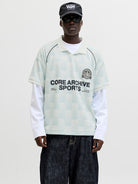 JACK JONES CORE Breeze Football Aop Mesh Tee -Omphalodes Omphalodes front view
