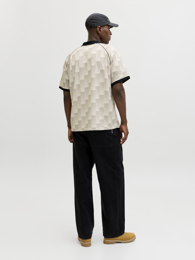 JACK JONES CORE Breeze Football Aop Mesh Tee Ss Sweet Corn short sleeve back view