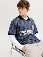 JACK JONES CORE Breeze Football Aop Mesh Tee-Black BLACK back view