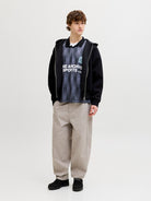 JACK JONES CORE Breeze Football Aop Mesh Tee-Black BLACK side view