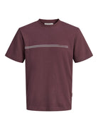JACK & JONES Fusion Chest Brand Tee Crew in Fudge front view