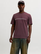 JACK & JONES Fusion Chest Brand Tee Crew in Fudge front model view