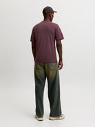 JACK & JONES Fusion Chest Brand Tee Crew in Fudge back model view