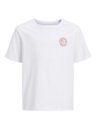 Jack Jones Youths Alliance Junior Boys Tee-Bright White Bright White model front view