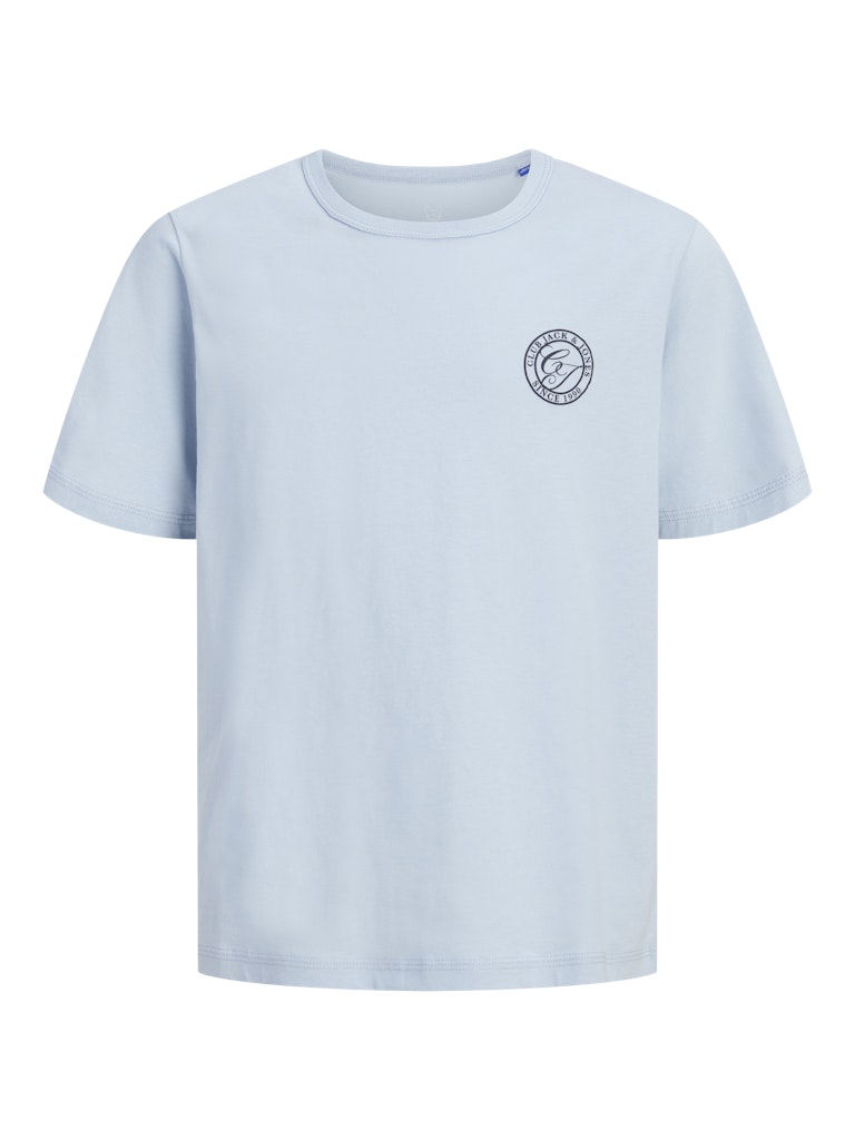 JACK JONES YOUTHS Jjalliance Tee Ss Crew Neck Jnr celestial blue t-shirt front view