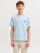 Jack Jones Youths Alliance Junior Boys Tee-Celestial Blue Celestial Blue front view