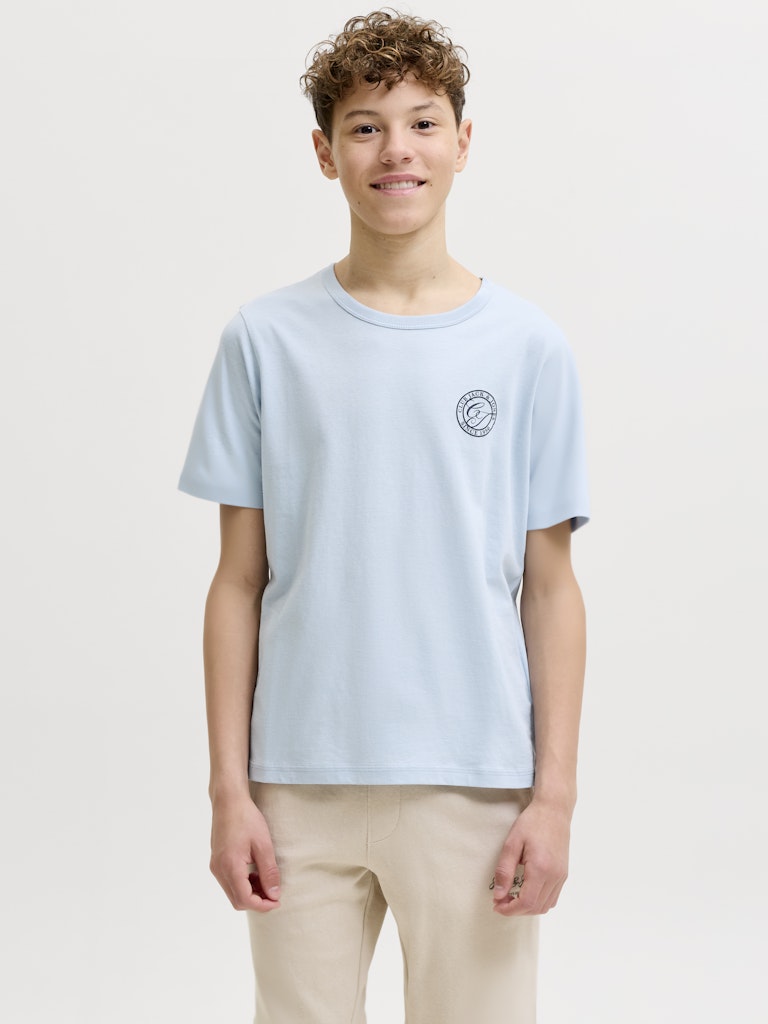 Jack Jones Youths Alliance Junior Boys Tee-Celestial Blue Celestial Blue front view