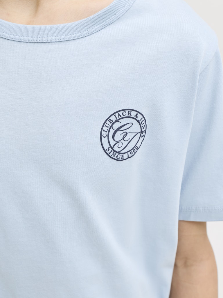 JACK & JONES YOUTHS Jjalliance Tee Ss Crew Neck Jnr celestial blue chest logo detail